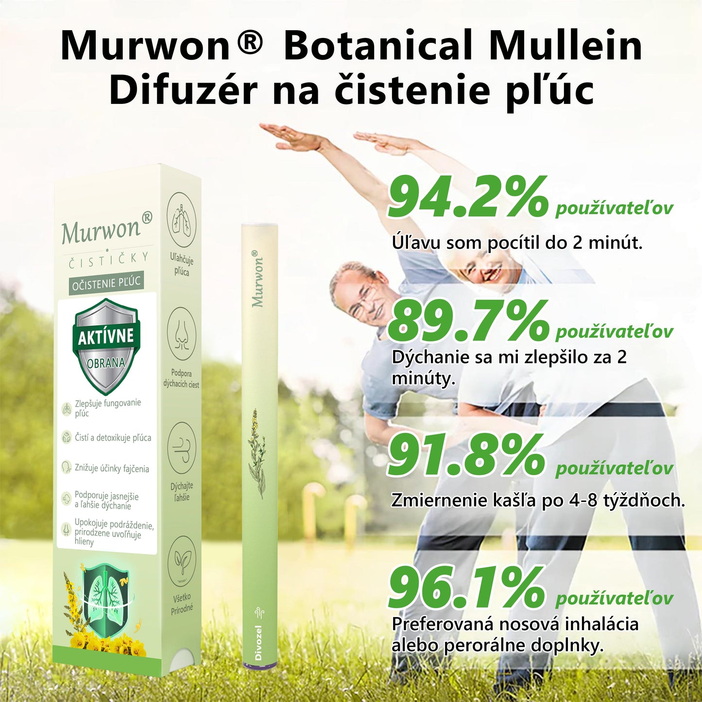 🇸🇰 Vysoko kvalitný slovenský výrobok s doručením v rámci krajiny 🏠 Murwon® bylinný inhalátor na čistenie pľúc 🍏 (👨‍⚕️ Účinná pomoc: kašeľ, zápal hrtana, krátenie dychu, hlieny, ucpaný nos, bronchitída, alergické príznaky a pľúcne ťažkosti) ❤️