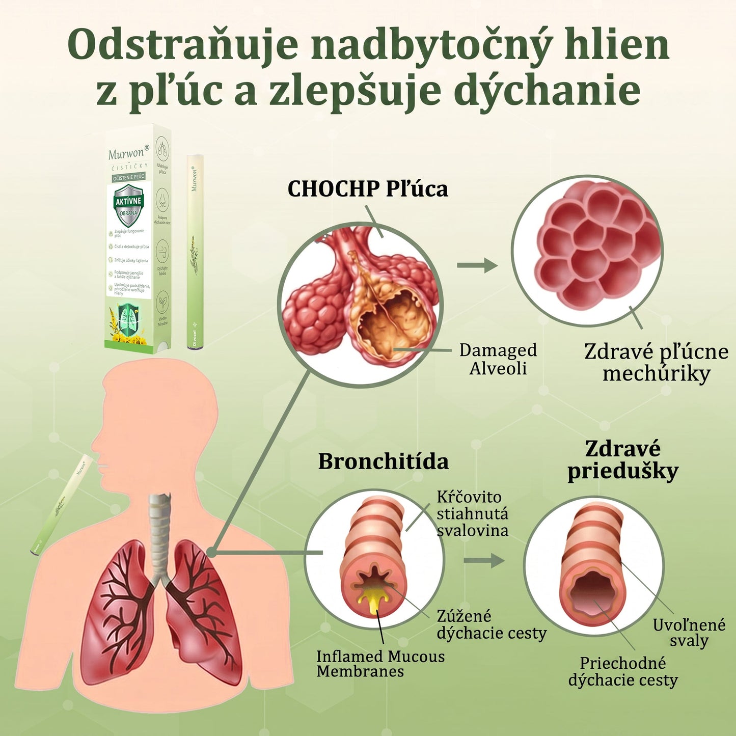 🇸🇰 Vysoko kvalitný slovenský výrobok s doručením v rámci krajiny 🏠 Murwon® bylinný inhalátor na čistenie pľúc 🍏 (👨‍⚕️ Účinná pomoc: kašeľ, zápal hrtana, krátenie dychu, hlieny, ucpaný nos, bronchitída, alergické príznaky a pľúcne ťažkosti) ❤️
