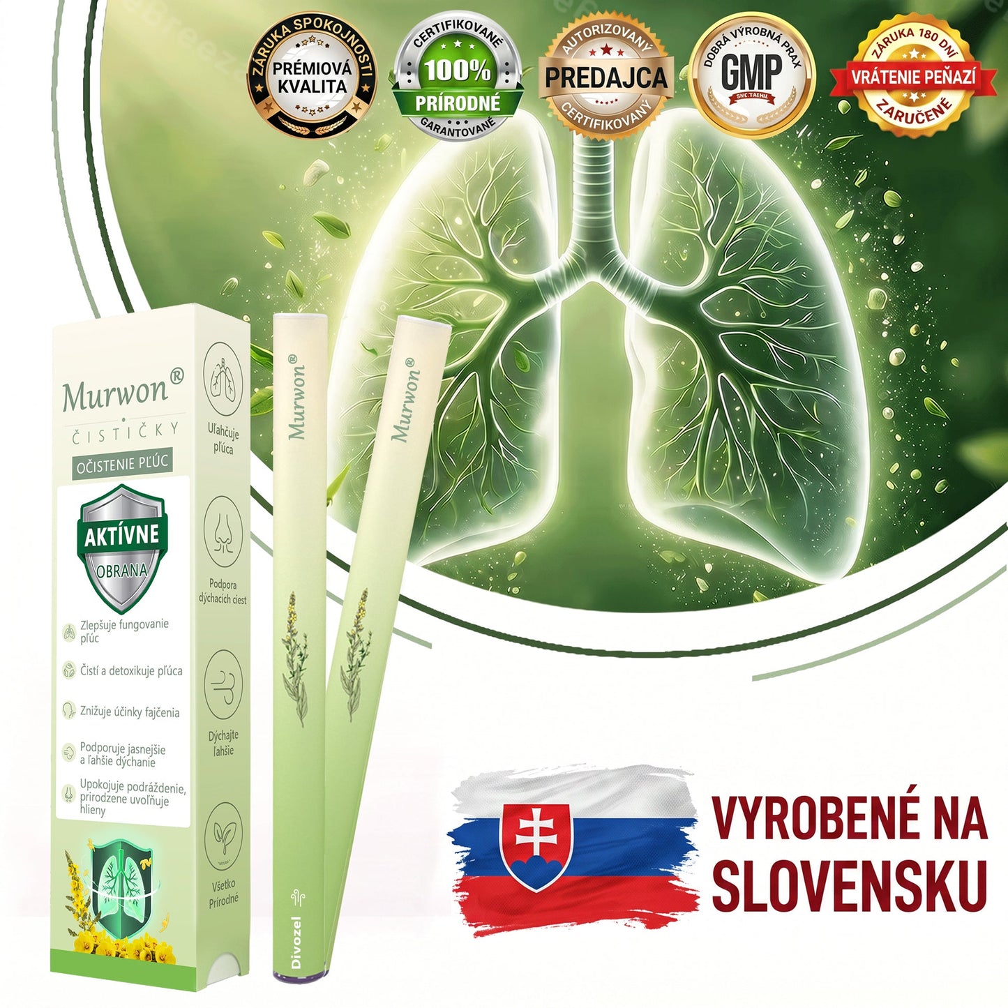 🇸🇰 Vysoko kvalitný slovenský výrobok s doručením v rámci krajiny 🏠 Murwon® bylinný inhalátor na čistenie pľúc 🍏 (👨‍⚕️ Účinná pomoc: kašeľ, zápal hrtana, krátenie dychu, hlieny, ucpaný nos, bronchitída, alergické príznaky a pľúcne ťažkosti) ❤️