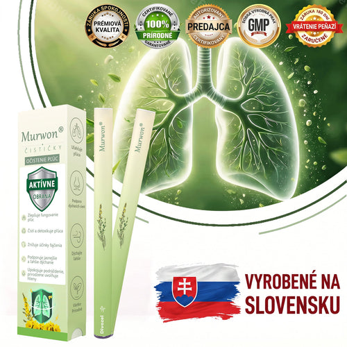 🇸🇰 Vysoko kvalitný slovenský výrobok s doručením v rámci krajiny 🏠 Murwon® bylinný inhalátor na čistenie pľúc 🍏 (👨‍⚕️ Účinná pomoc: kašeľ, zápal hrtana, krátenie dychu, hlieny, ucpaný nos, bronchitída, alergické príznaky a pľúcne ťažkosti) ❤️