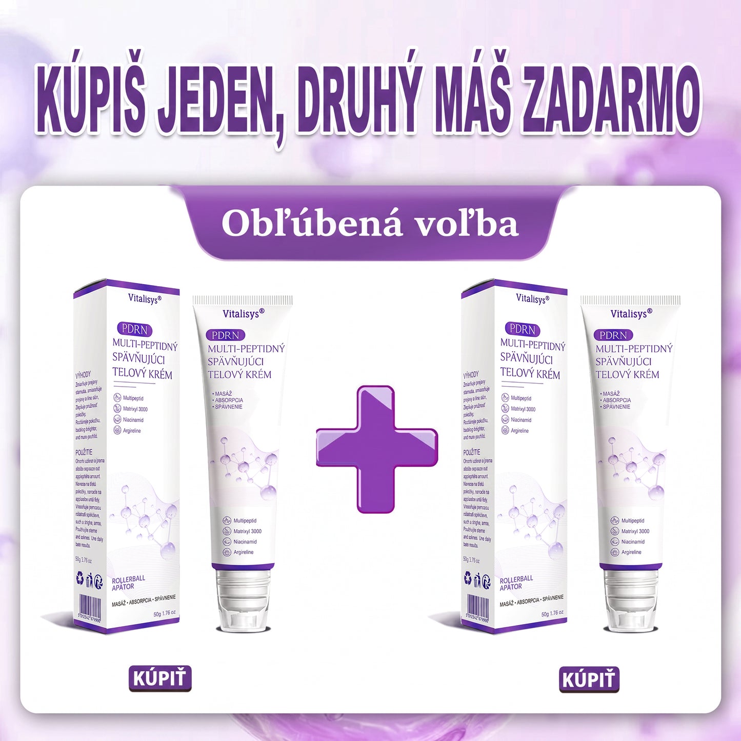 Vitalisys®❤️ PDRN Multi-Peptide Masážny telový krém s valčekom — proti starnutiu, hydratuje, spevňuje a nadvihuje pokožku, podporuje jej regeneráciu, zjednocuje tón pleti a pomáha zlepšiť vzhľad nedokonalostí a tmavých škvŕn.🍇