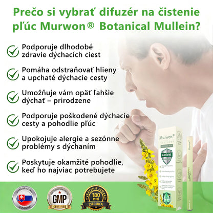 🇸🇰 Vysoko kvalitný slovenský výrobok s doručením v rámci krajiny 🏠 Murwon® bylinný inhalátor na čistenie pľúc 🍏 (👨‍⚕️ Účinná pomoc: kašeľ, zápal hrtana, krátenie dychu, hlieny, ucpaný nos, bronchitída, alergické príznaky a pľúcne ťažkosti) ❤️